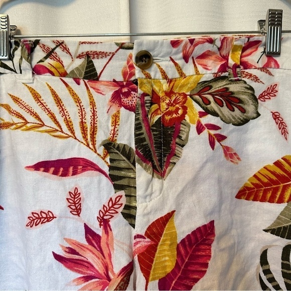 Old Navy Shorts Womens 18 Multicolor Floral Linen Blend Everyday Short Preppy - Picture 2 of 11